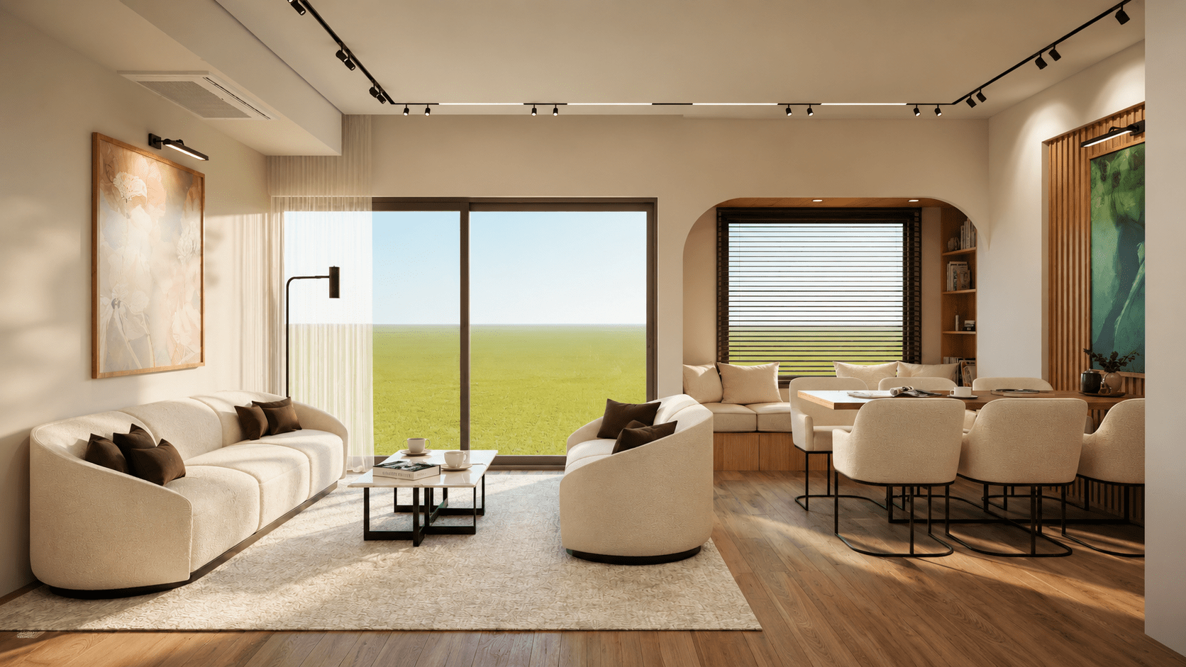 Modern 3+1 apartment interior at Carnelian Çalış residential project in Fethiye