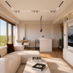 Modern 1+1 apartment interior at Carnelian Çalış residential project in Fethiye