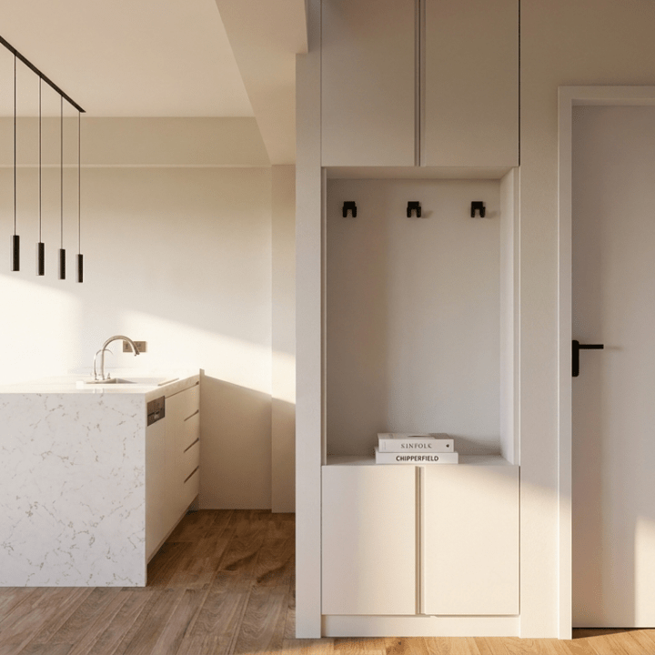 Modern 1+1 apartment interior at Carnelian Çalış residential project in Fethiye