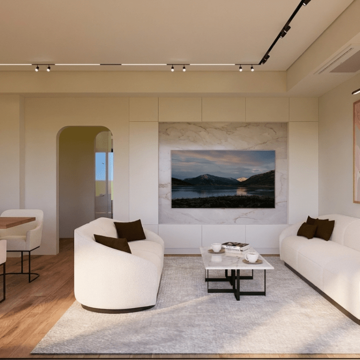 Modern 3+1 apartment interior at Carnelian Çalış residential project in Fethiye