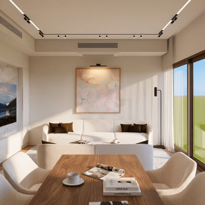 Modern 3+1 apartment interior at Carnelian Çalış residential project in Fethiye