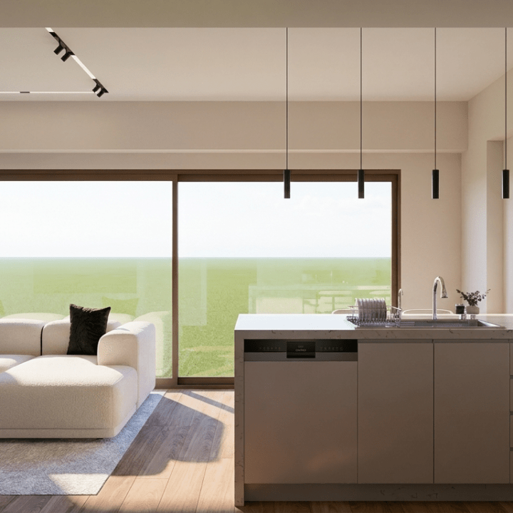 Modern 3+1 apartment interior at Carnelian Çalış residential project in Fethiye